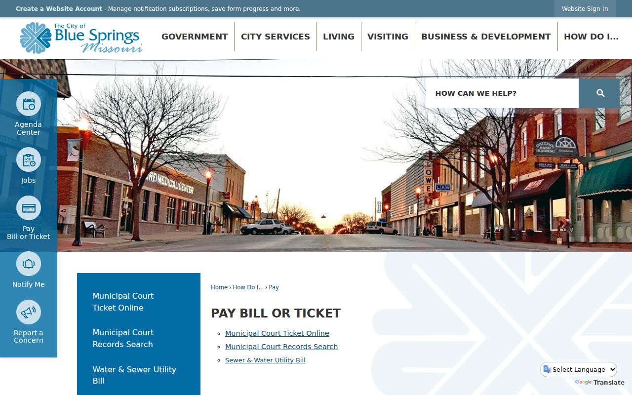 Blue Springs court docket payment and records search