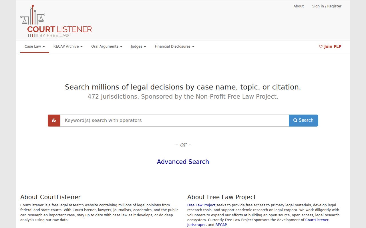 Jackson County case lookup context for the CourtListener RECAP federal docket archive