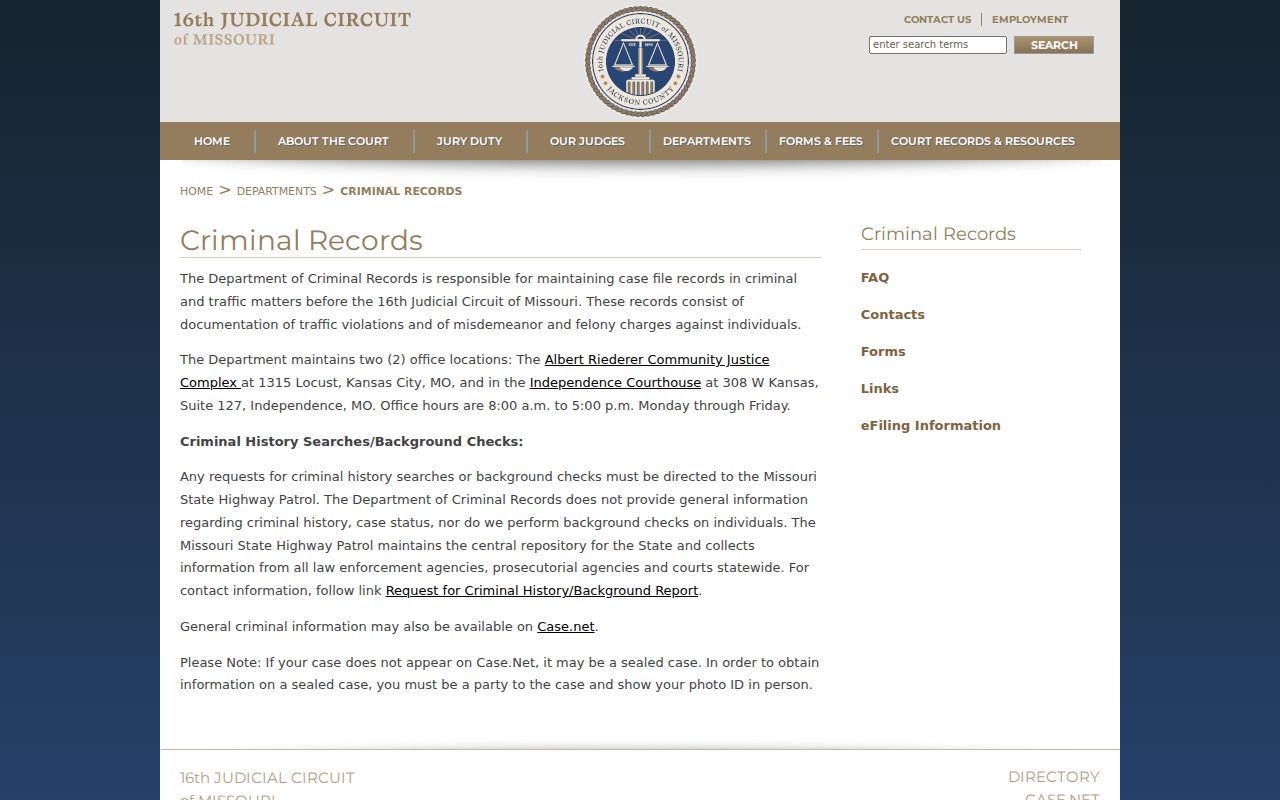 Jackson County criminal docket records office information