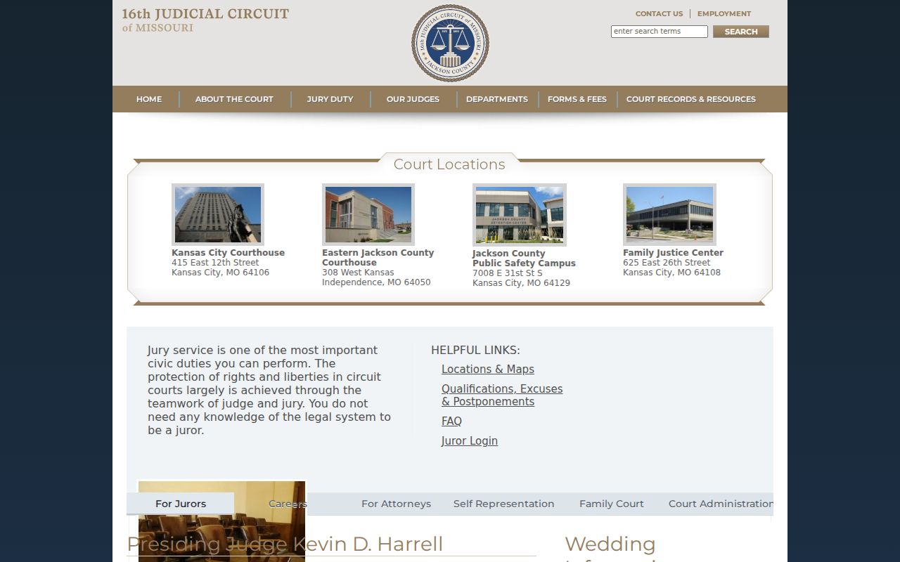 Jackson County court docket official 16th Judicial Circuit home page